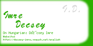 imre decsey business card